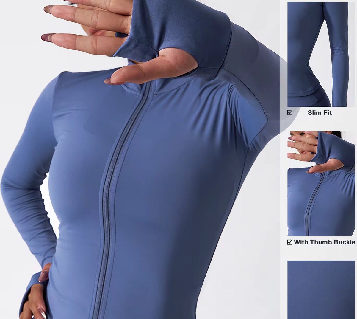 PureSquare - Sportvest met rits - Ademend - Sneldrogend - Blauw - S