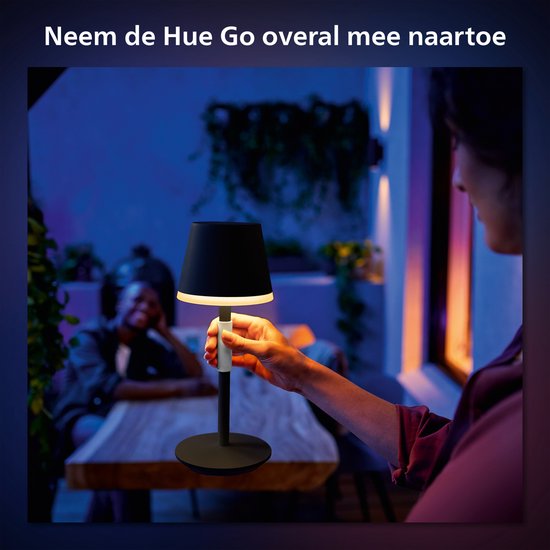 Philips Hue Go draagbare tafellamp - wit en gekleurd licht - zwart
