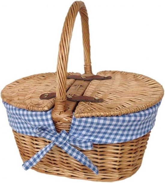 Handgemaakte Rieten Mand, Wilgen Camping Picknickmand Met Handgemaakte Rieten Mand, Wilgen Camping Picknickmand Met