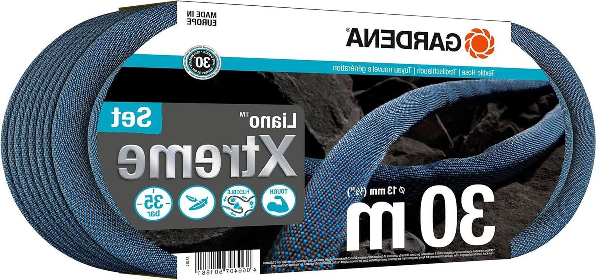 Tuinslang - Liano Xtreme 1/2 inch 30 m set - Indoor waterkraan - PVC binnenslang - Weerbestendig - Lichtgewicht - Textielweefsel - 18477-20 Tuinslang