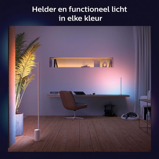 Philips Hue White and Color ambiance Lampe à poser Gradient Signe, Lampe de table intelligente, Bluetooth, Blanc, LED, Ampoule(s) non remplaçable(s), Blanc