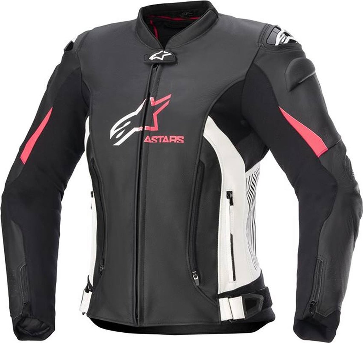 Alpinestars Stella GP Plus V4 Leren Jas Zwart Wit Diva Roze - Jas