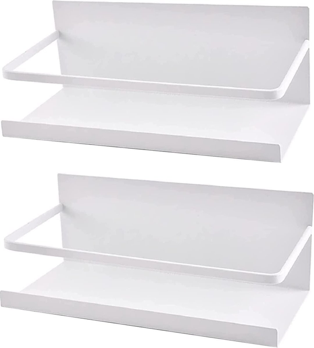 Koelkastorganizer Opbergdoos hangrek voor koelkast magneet kruidenrek met plank keukenrek organizer opbergen wit 2 stuks