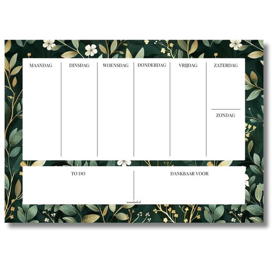 Momentuals - Agenda hebdomadaire - A4 - Agenda de bureau - Agenda - Agenda de bureau - Papier pour agenda hebdomadaire - Non daté et déchirable - Reliure collée - Collection Midnight Garden