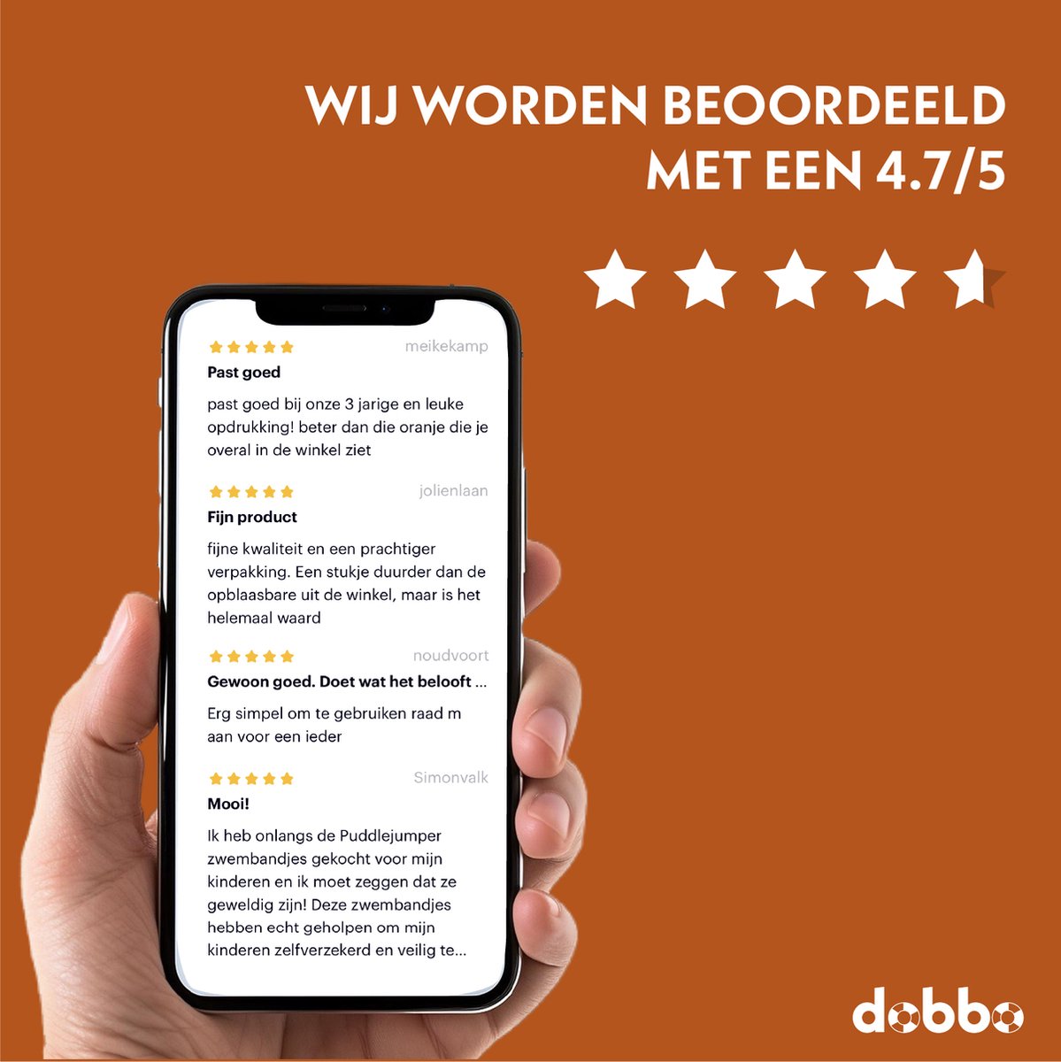 DOBBO Terra - Puddle Jumper - Zwembandjes - Zwemvest - Zwemvleugels - voor Kind van 2 tot 6 jaar - Rusty Orange — afbeelding 3
