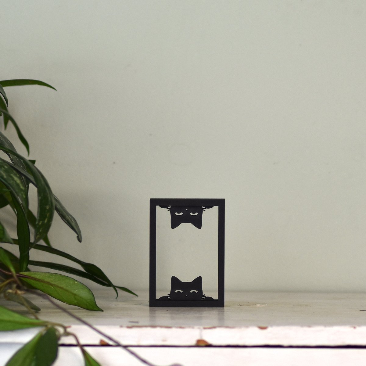 Decoratief figuur kat – Floating Frames – Peeking cats