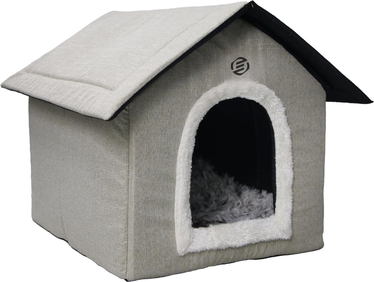 Equivera Kattenhuis Voor Buiten - Kattenhuis Buiten - Kattenhok - Kattenhuisje - Kattenvilla - Kattenhok Buiten
