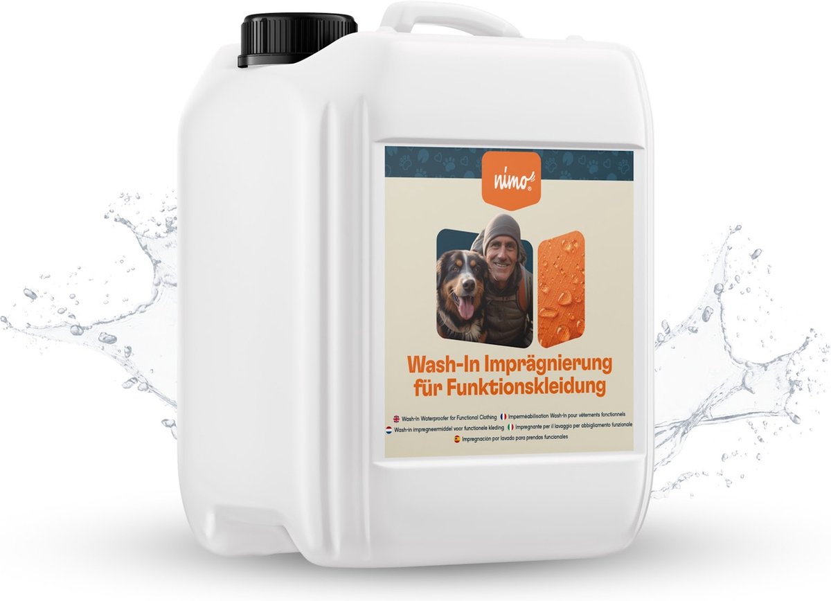 nimo® wash-In impregnatie voor functionele kleding • afdichting ter bescherming tegen vocht en vuil
