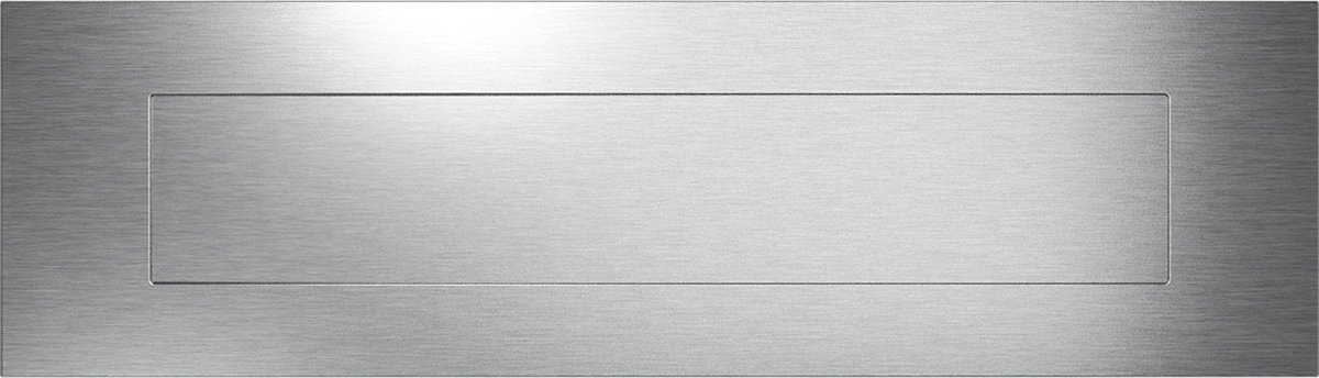 Briefplaat - RVS geborsteld - RVS - GPF - RVS Mat Geborsteld Rechthoekig 350x100x2,5mm Met Naar Binnen Verende Achterliggende Klep GPF9834.09