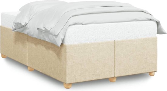 vidaXL - Cadre de lit - tissu - crème - 120x200 - cm