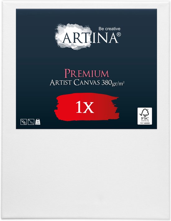 Een Artina Premium Artist Canvas schildersdoek van 380 g/m², 1x.