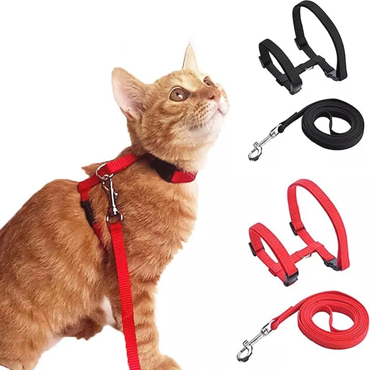 Goedkoopste Verstelbaar kattenharnas met riem - Veiligheid en comfort voor katten en kittens