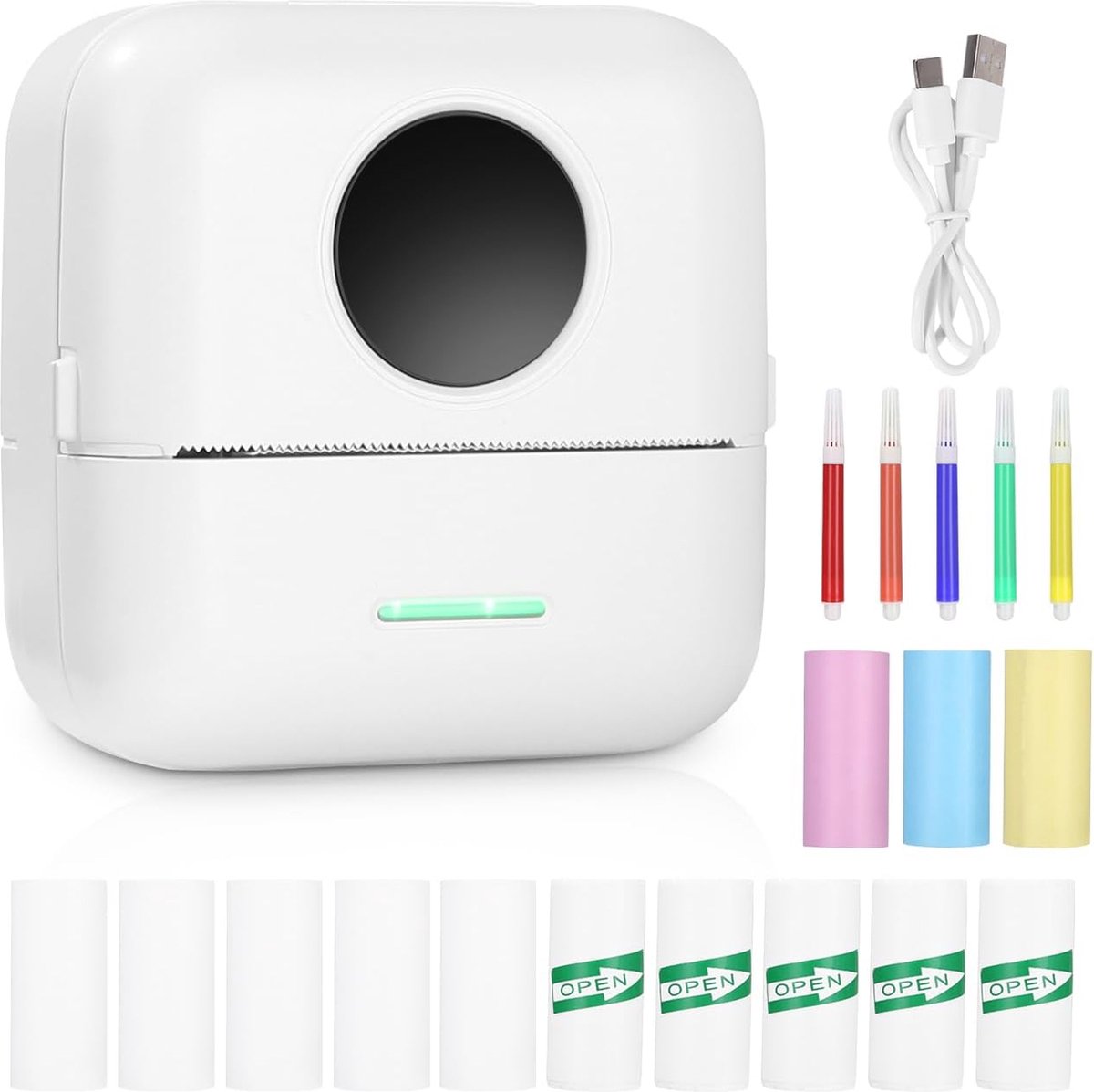 Draadloze Mini Thermische Fotoprinter met 13 Rollen Papier voor Smartphone