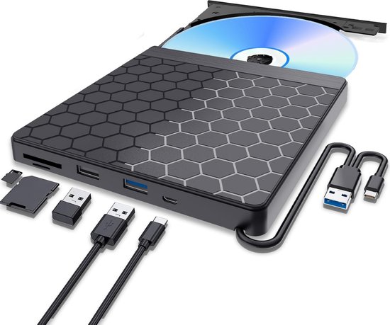 acer Externes CD/DVD-Laufwerk für Laptop, USB 3.0 Typ-C CD DVD /-RW Laufwerk Brenner DVD Player