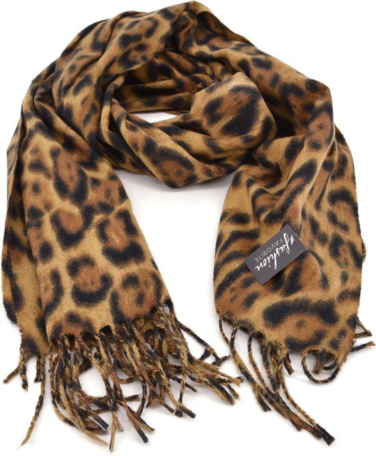 Winter Sjaal - Luipaard Bruin | 180 x 70 cm | Polyester | Fashion Favorite