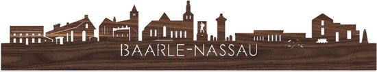 Skyline Baarle- Nassau Walnut - 80 cm - Décoration de la maison - Décoration murale - Plus de villes disponibles - Idée de salon - City Art - City art - Cadeau pour lui - Cadeau pour elle - Anniversaire - Mariage - WoodWideCities