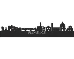 Skyline Florence Zwart hout - 120 cm - Woondecoratie - Wanddecoratie - Meer steden beschikbaar - Woonkamer idee - City Art - Steden kunst - Cadeau voor hem - Cadeau voor haar - Jubileum - Trouwerij - WoodWideCities