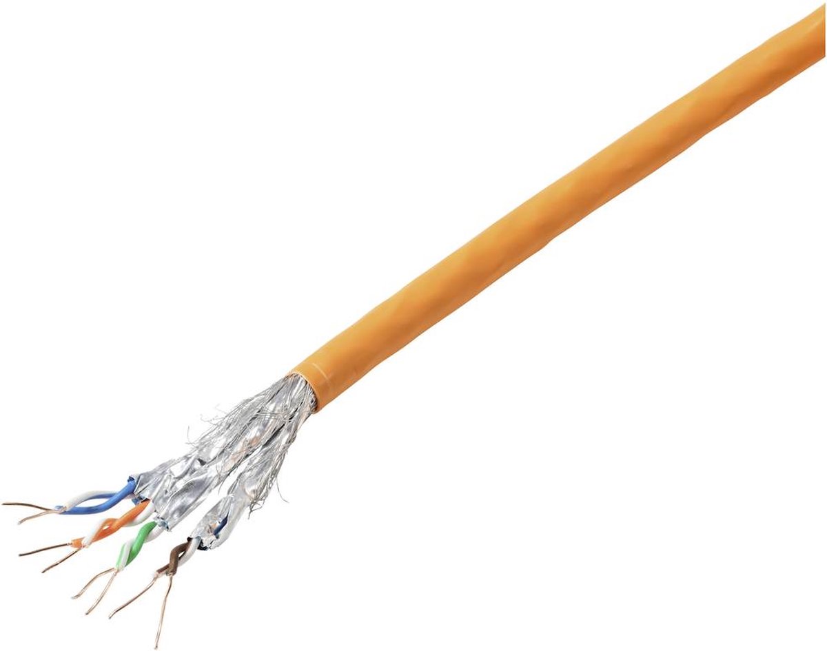 TRU COMPONENTS Netwerkkabel CAT 6A S/FTP 4 x 2 x 0.24 mm² Oranje 100 m