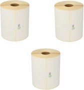 Label Sticker Geschikt voor Zebra labels 102 x 210 mm 800264-605 | Wit - 210 Etiketten per Rol - 3 stuks - Geschikt voor: ZD420D GK420D ZT220 ZT230 GK420T ZD220