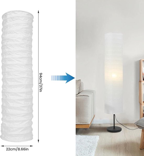 XL lampenkap stof in zilver voor staande lampen woonkamer H: 30 cm E27 niet-verblindend huiselijk conische lampenkap WILLOW
