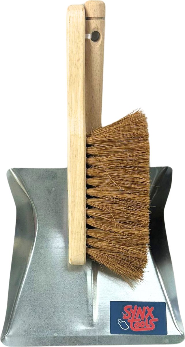 Goedkoopste Synx Tools Handveger en blik kokosvezel Luxe Metaal Stoffer en Blik - Bezem - Schoonmaakartikelen - bezem binnen- veger en blik