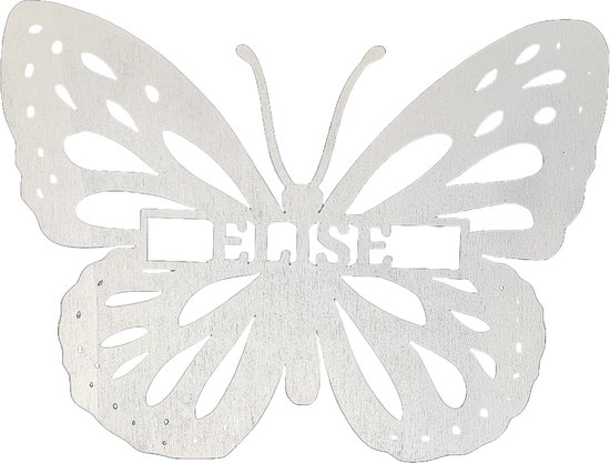 Plaque signalétique papillon personnalisée pour la crèche - Donnez à la crèche une touche magique ! - 29x38cm - Argent