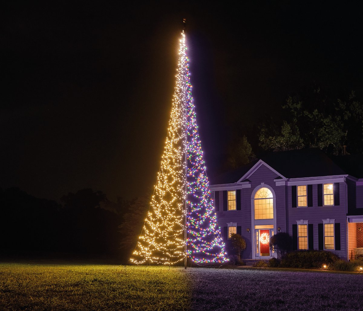 Fairybell Luminous Switch - LED Kerstboom voor buiten in de vlaggenmast - 8 meter - 3000 LEDs - Warm wit en/of Multicolor