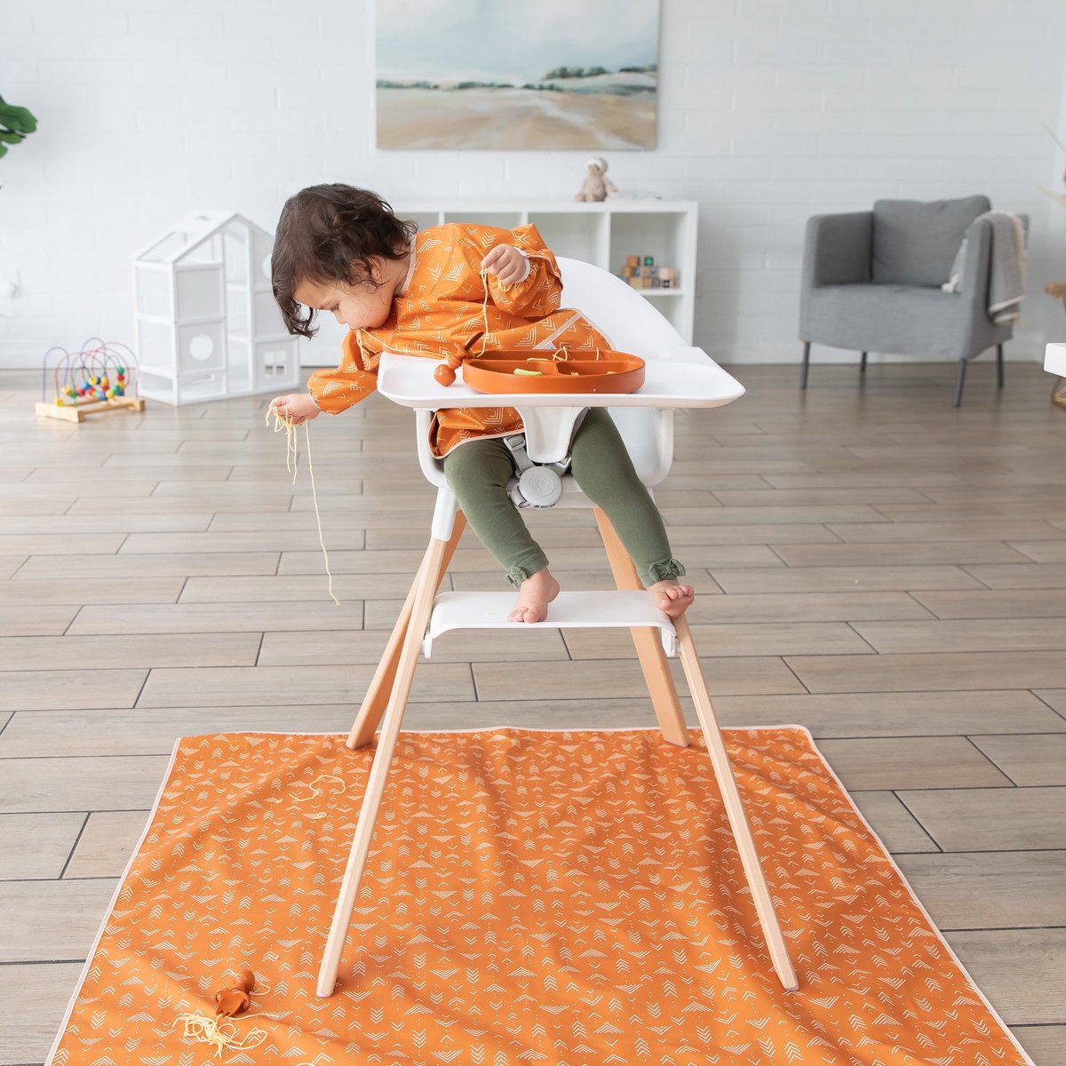 Bumkins - Splat Mat | Knoei Tafelkleed & Vloermat – Wasbaar & Waterdicht - Grounded