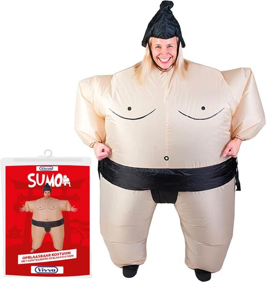 Vivva - Opblaasbaar Kostuum - Carry Me Kostuum - Opblaasbaar Pak - Carnaval Kostuum - Carnavalskleding - Sumo Worstelaar Pak - SUMOCOS