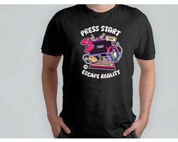 Press Start - T Shirt - GamerLife - GamingCommunity - GameOn - VideoGames - GamerLeven - GamingGemeenschap - GameAan - Videospellen