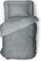 Sleeptime dekbedovertrek Teddy Rib Fleece - Grijs - Kopen? Bestel
