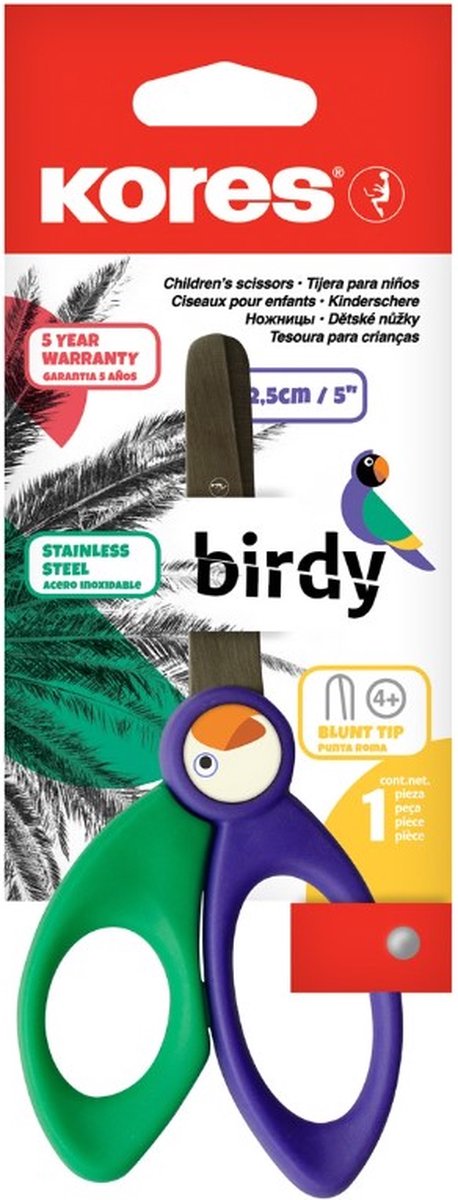 Kinderschaar Kores "Birdy" - 125mm - assorti kleuren