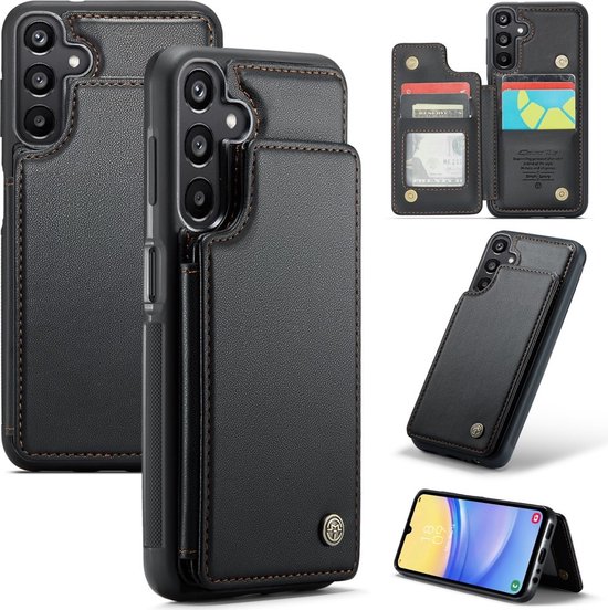 CaseMe Hoesje - Geschikt voor Samsung Galaxy A16 5G Hoesje - CaseMe C22 Back Cover met Pasjeshouder - Zwart