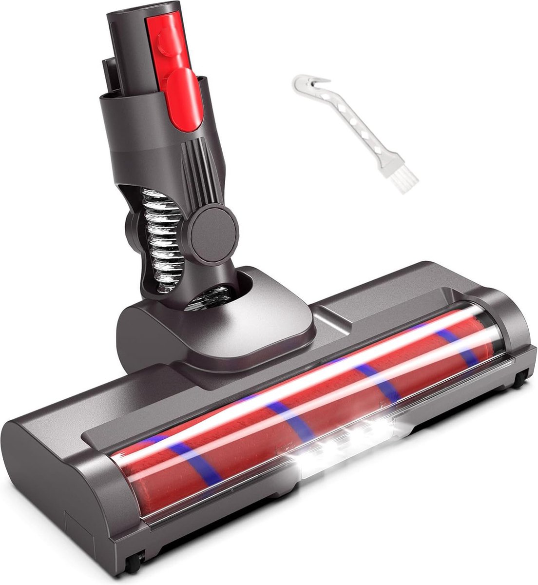ZENC® Zuigmond met LED Geschikt voor Dyson V15, V11, V10, V8 & V7 Steelstofzuiger - Borstel - Vloerborstel - Stofzuigermond - Opzetstuk - Parketborstel - Mondstuk - Stofzuiger - Stofzuigeraccessoires - Grijs