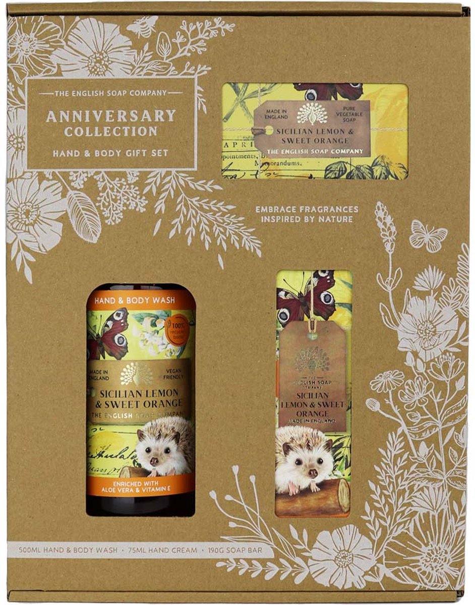 Goedkoopste English soap hand & body giftset Lemon & Orange
