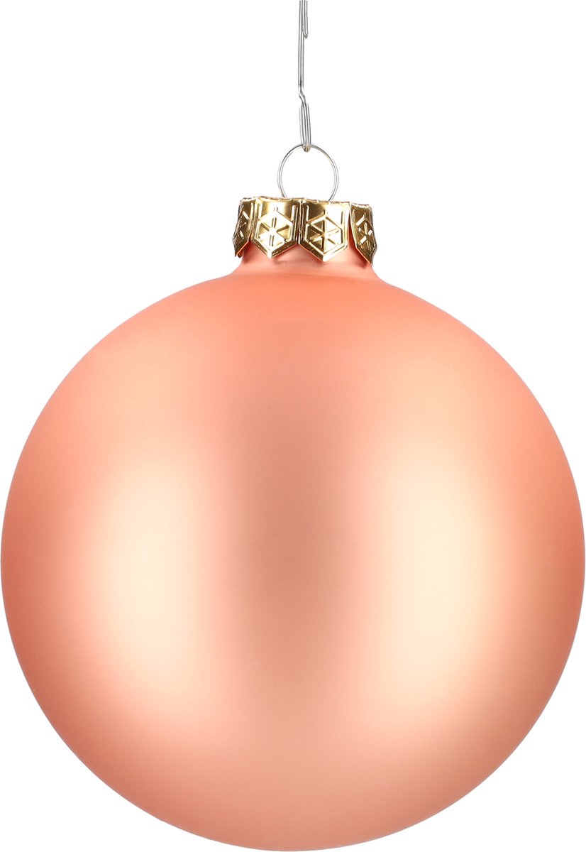 Glazen kerstballen - Set van 4 stuks/100mm - Luxe kerst decoratie - Sfeervolle kerstversiering voor in de kerstboom - Glas - Terra Sand - Rozekleurig – foto 5