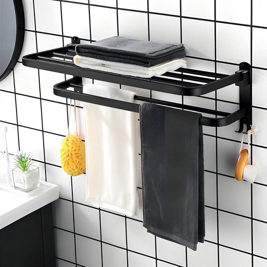 Handdoekrek Radiator Dubbele stangen Roestvrijstalen - Zwarte ...