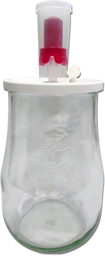 Grote Weck- en fermentatiepot met driedelig waterslot