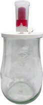 Kefirshop - Grote Weck- en fermentatiepot met driedelig waterslot, maat L: 1,7 liter