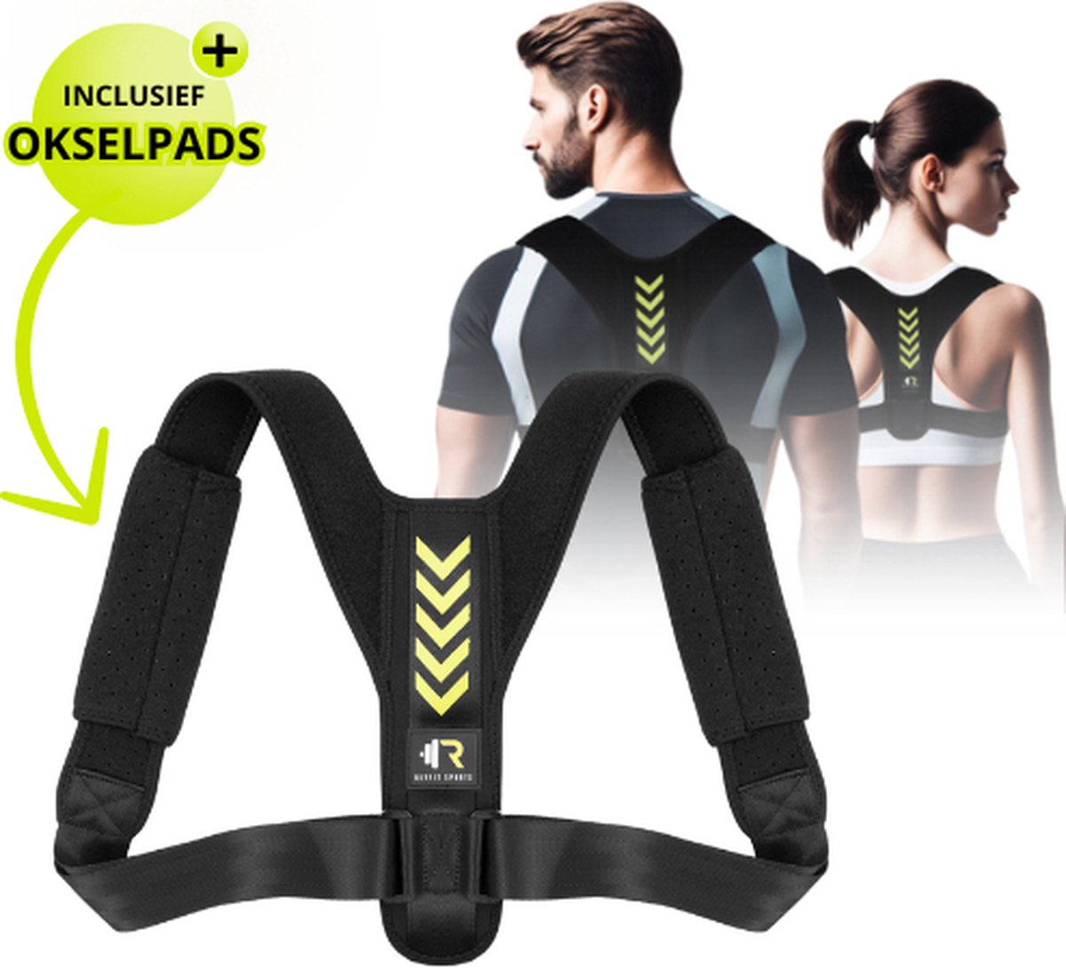 ReyFit Sports Postuur Corrector met Oksel Pads - Medische verstelbare rug houding - Schouderbrace - Rugbrace - Houding Corrector - Rugklachten - Blessures & Herstel