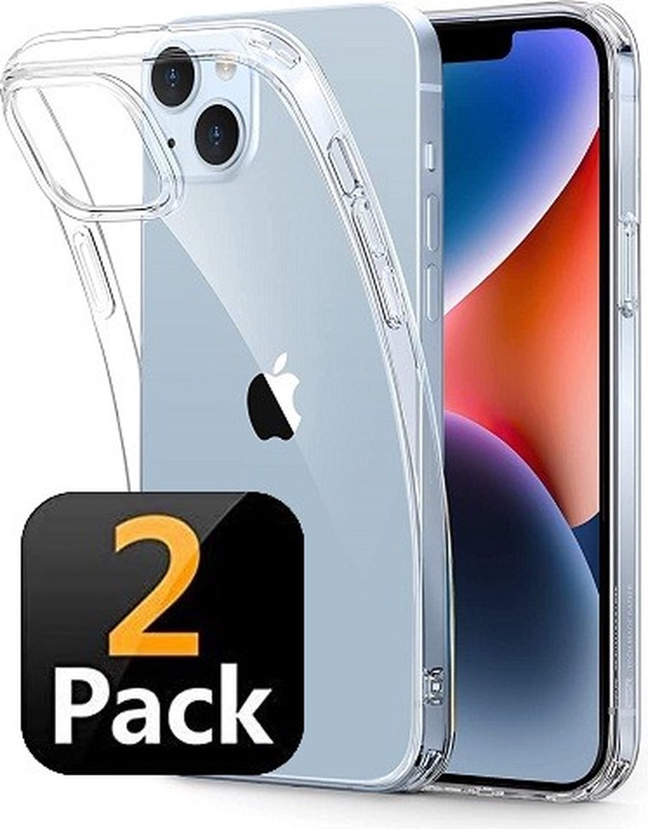 iPhone 14 Plus Hoesje TPU Siliconen Transparant 2x