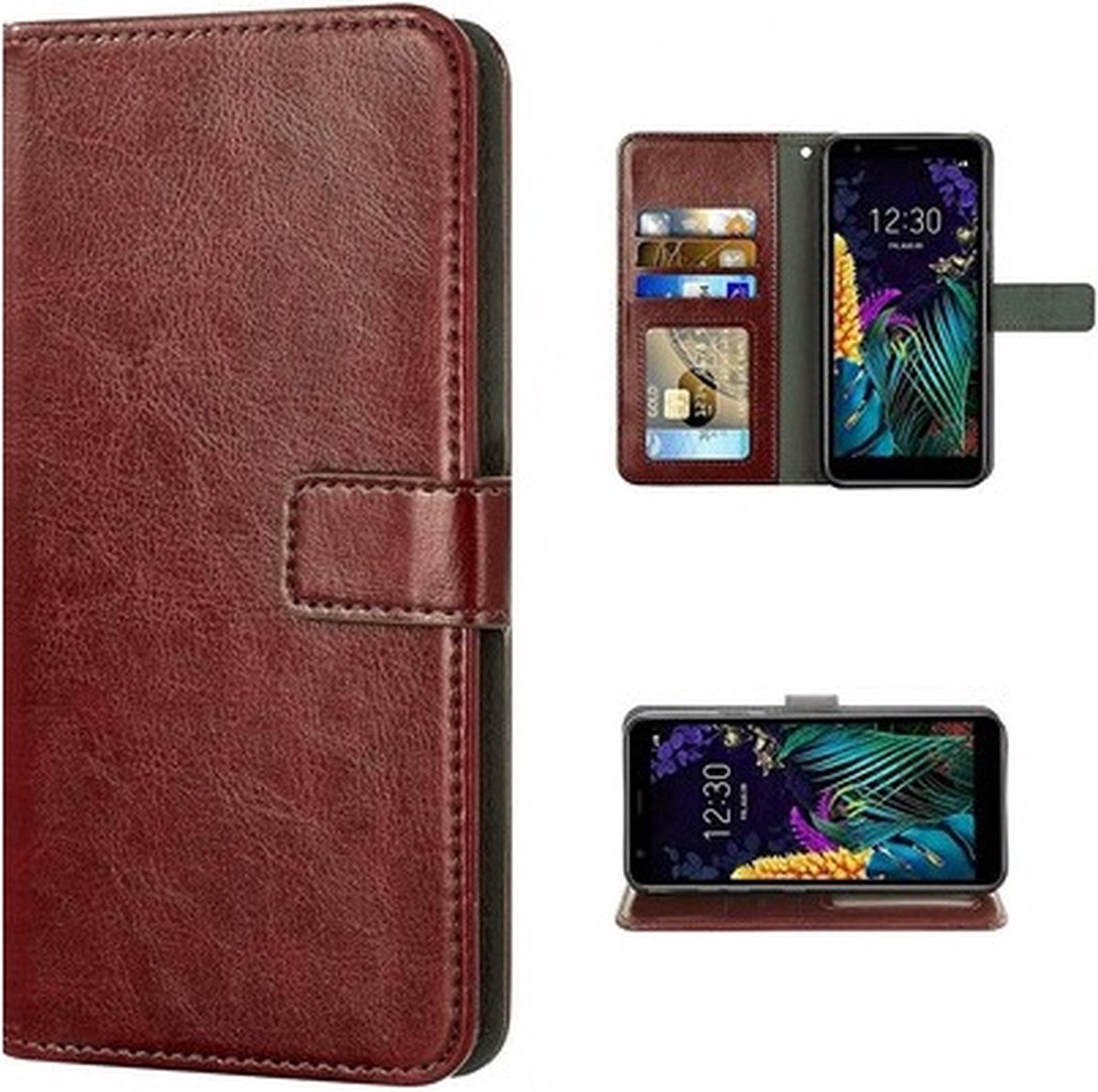 Oppo Reno 4 Hoesje Met Pasjeshouder Bookcase Bruin