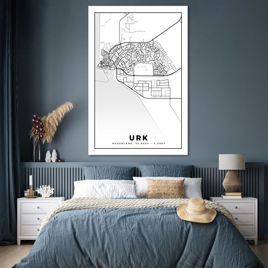 Poster Carte - Urk - Zwart - Wit - 120x180 cm XXL