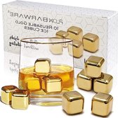 Bol.com Gouden whiskystenen van roestvrij staal - herbruikbare ijsblokjes voor whisky wijn en gin-tonics - set van 10 aanbieding