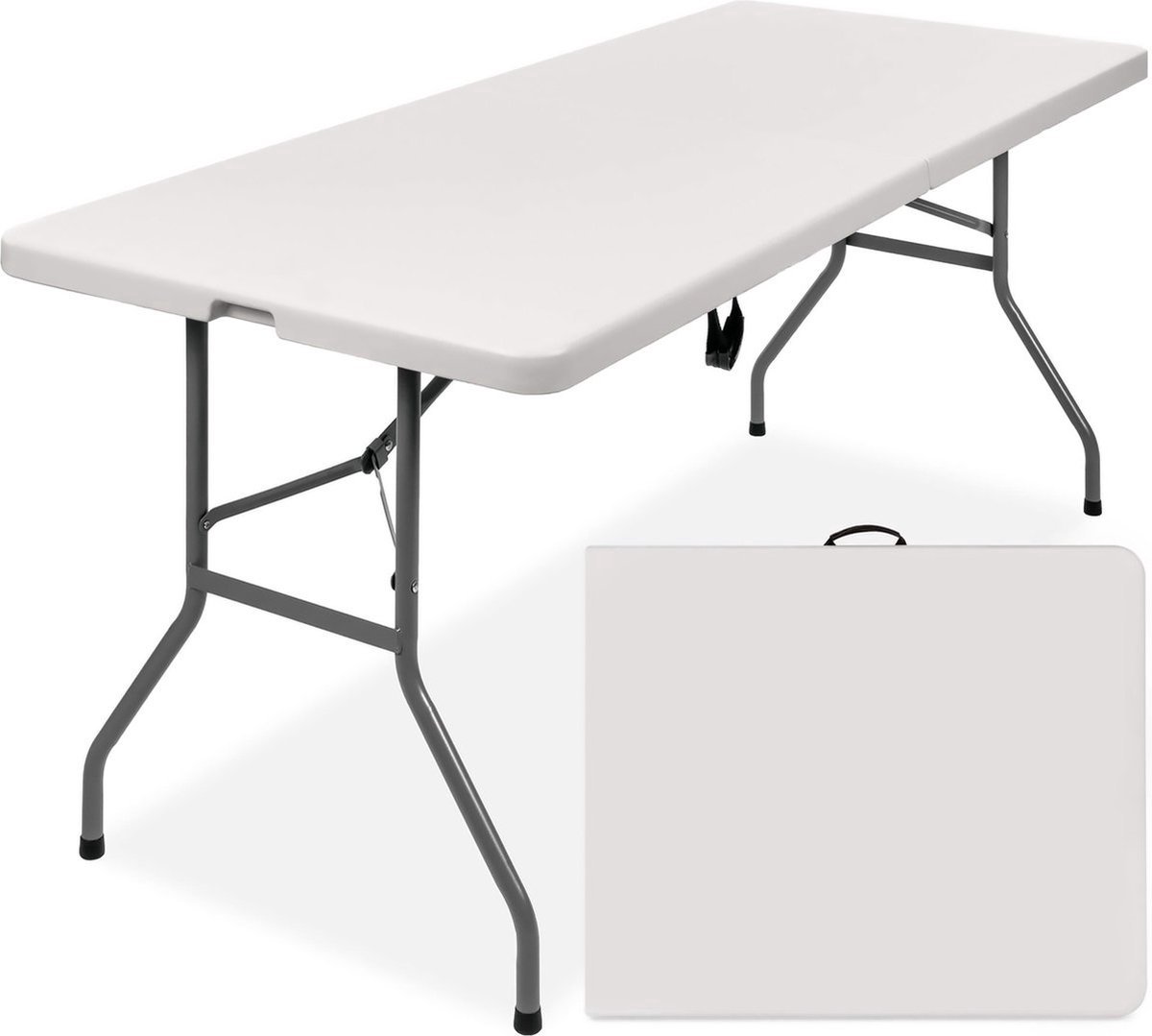 YAR Inklapbare Tafel – Klaptafel – Campingtafel – Vouwtafel Buiten – Weerbestendig – 180 x 70 x 74 cm – Wit