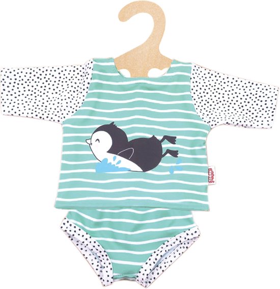 Foto: Heless poppenzwemkleding penguin dot 28 35 cm mintgroen