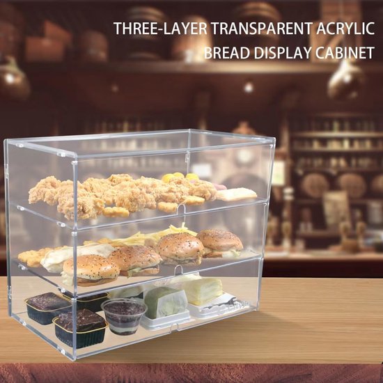 MBH - Neutrale vitrine 120 cm 2 etages voor catering. Neutrale glazen