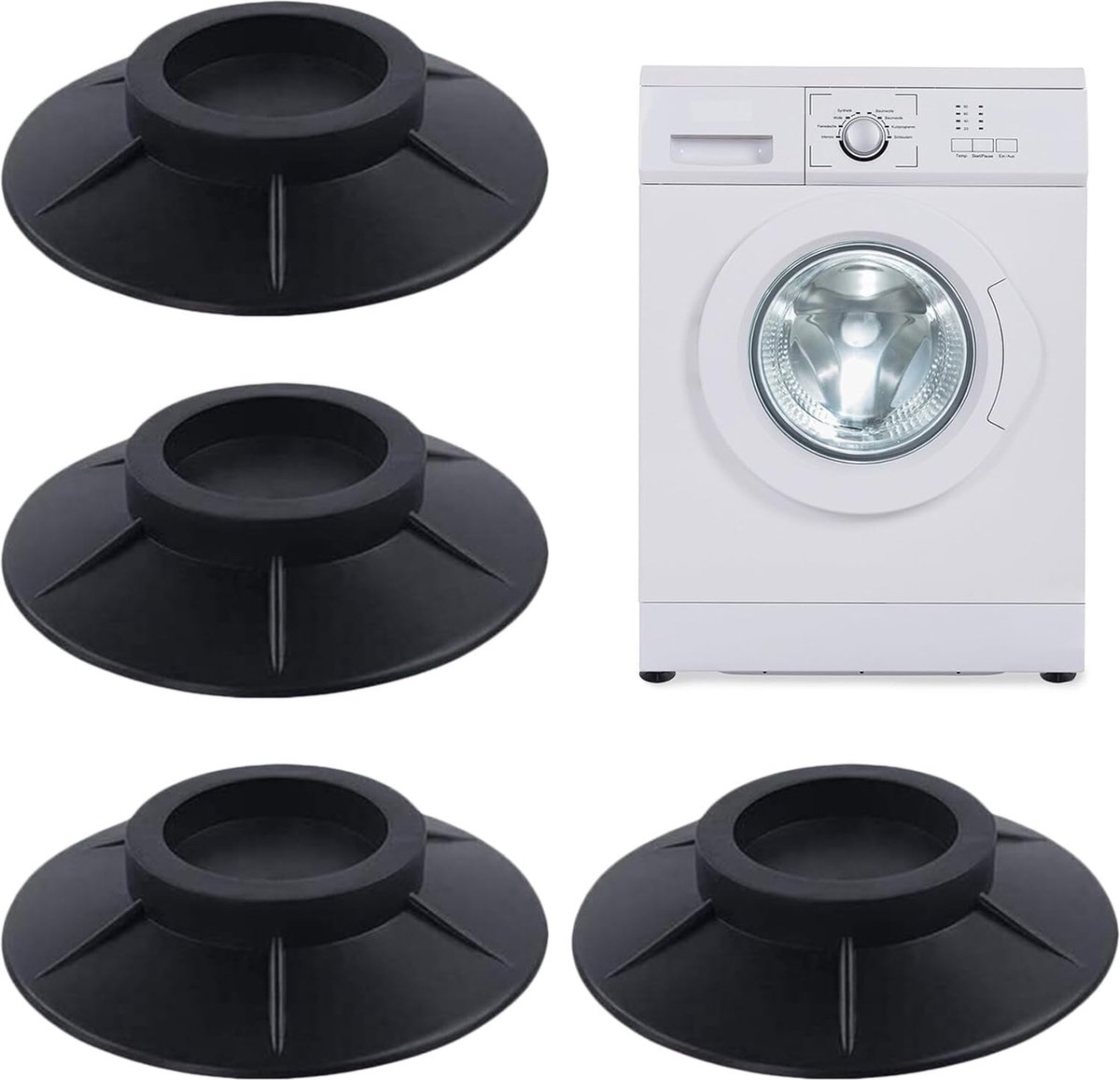 4 stuks anti-vibratie pads voor wasmachine, grijs 4 stuks anti-vibratie pads voor wasmachine, grijs