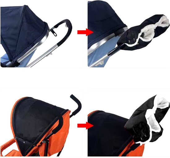Universele Kinderwagen Handwarmer - Handschoenen - Handwarmer - Grijs - Winter Wanten Buggy van Universele — afbeelding 4