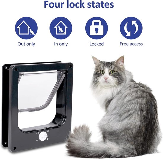 Beavorty Kattenluik Huisdieringang En -uitgang Acrylmateriaal Stille Borstel Katveilig